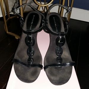 Black strappy heels